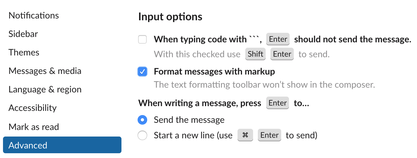 Enable Markdown in the Slack message